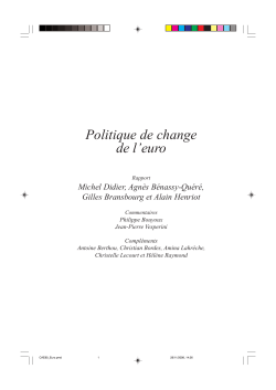 Politique de change de l`euro - Conseil d`Analyse Economique