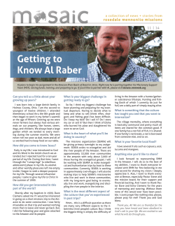Getting to Know Al Raber - Rosedale Mennonite Missions