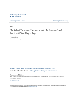 The Role of Translational Neuroscience in the