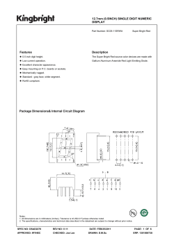 12.7mm (0.5INCH) SINGLE DIGIT NUMERIC DISPLAY Features
