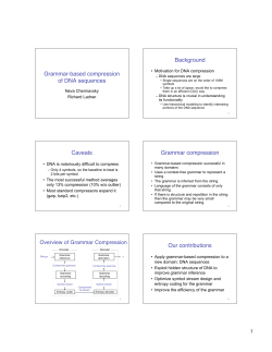 Grammar-based compression of DNA sequences Background