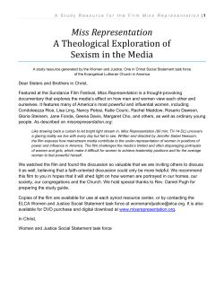 Miss Representation A Theological Exploration of Sexism in the Media
