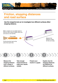 Friction, stopping distances and road surface