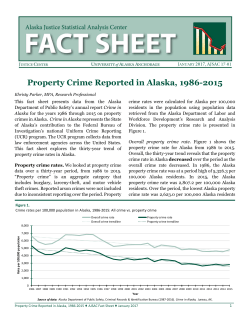 Property Crime Reported in Alaska, 1986&ndash;2015
