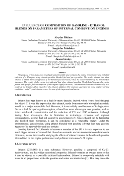 INFLUENCE OF COMPOSITION OF GASOLINE&ndash;ETHANOL