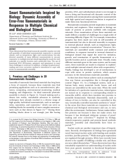 Smart Nanomaterials Inspired by Biology: Dynamic Assembly of