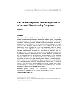 Cost and Management Accounting Practices