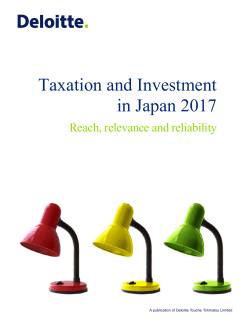 Taxation and Investment in Japan 2017