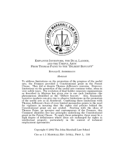 Employee Inventors, the Dual Ladder, and the Useful Arts: From