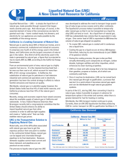 LNG - A New Clean Fuel Resource for California