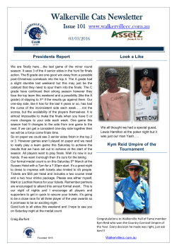 Edition 101 - walkervillecricketclub