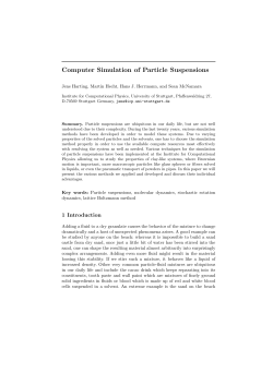 Computer Simulation of Particle Suspensions
