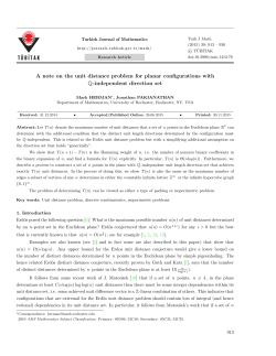 A note on the unit distance problem for planar