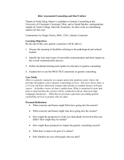 Risk Counseling (Deaf culture) - Genetic Counseling Cultural