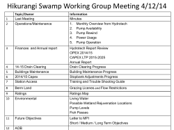 Hikurangi Swamp Working Group Meeting Presentation