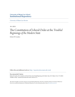 The Constitution of Liberal Order at the Troubled Beginnings of the