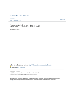 Seaman Within the Jones Act - Marquette Law Scholarly Commons