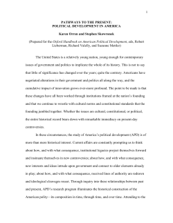 Pathways to the Present: Political Development in