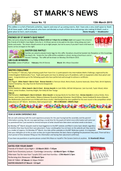 ST MARK`S NEWS - St Mark`s West Essex Catholic School