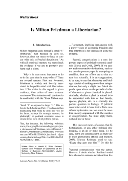 Is Milton Friedman a Libertarian?