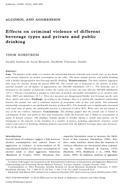 Effects on criminal violence of different beverage types and private