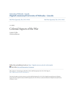 Colonial Aspects of the War - DigitalCommons@University of