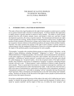 the right of native peoples to genetic material as cultural property