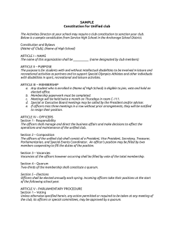 Unified Club Constitution - Special Olympics Washington