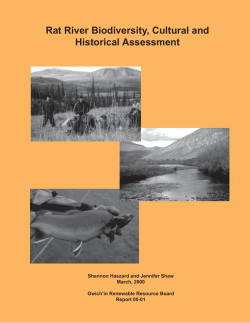 Rat River Biodiversity, Cultural and Historical Assessment