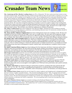 Crusader Team News - Hamilton City School District