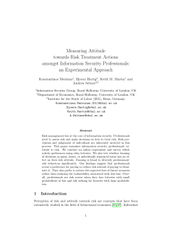 Measuring Attitude towards Risk Treatment Actions