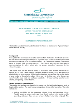News Release - Damages for Psychiatric Injury (Report 196)