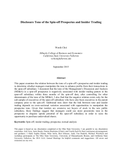 Disclosure Tone of the Spin-off Prospectus and