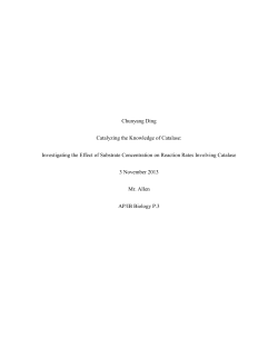 Chunyang Ding Catalyzing the Knowledge of Catalase