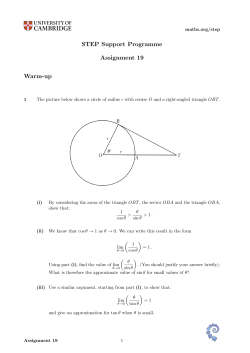 STEP Support Programme Assignment 19 Warm-up