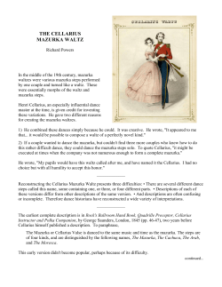 THE CELLARIUS MAZURKA WALTZ