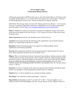 CHR Style Sheet 2016 FINAL