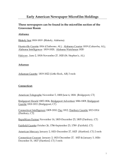Early American Newspaper Microfilm Holdings