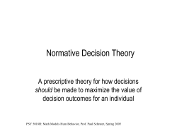 Normative Decision Theory