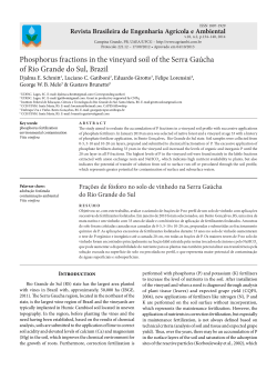 Phosphorus fractions in the vineyard soil of the Serra Ga&uacute;cha of Rio