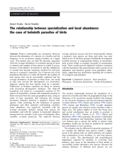 The relationship between specialization and local abundance: the