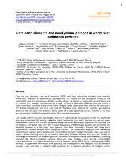 Rare earth elements and neodymium isotopes in world river