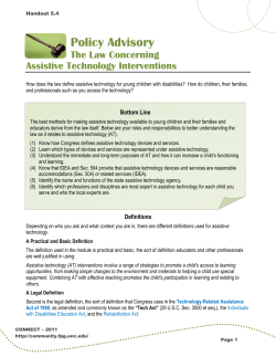 Policy Advisory The Law Concerning Assistive Technology