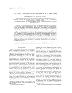 breeding suppression and predator&ndash;prey dynamics