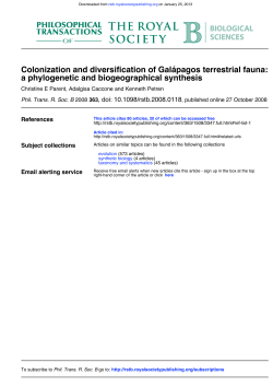 a phylogenetic and biogeographical synthesis Colonization and
