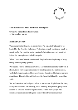 The Business of Arts: Sir Peter Bazalgette Creative Industries