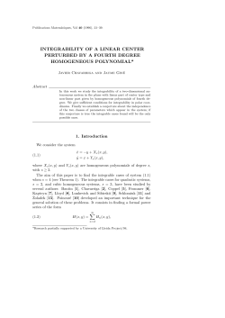 integrability of a linear center perturbed by a fourth degree