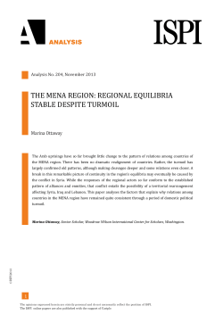 the mena region: regional equilibria stable despite turmoil