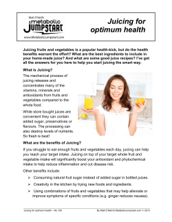 Juicing for optimum health