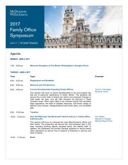 2017 Family Office Symposium Agenda